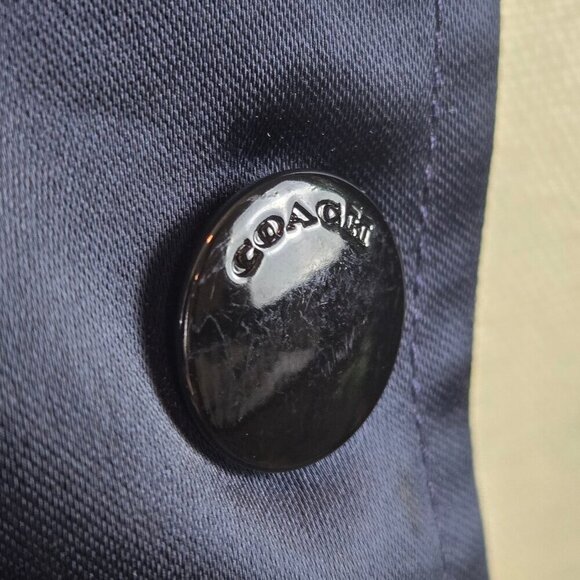 Coach Size 2 Reversible Bomber Varsity Jacket Navy White Penguin  Snap Front - Picture 6 of 16